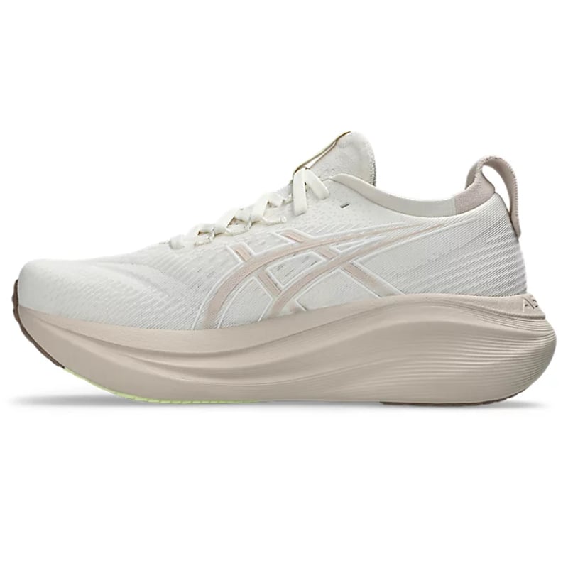 حذاء Asics Gel Nimbus 27 كريمي وبيج معدني