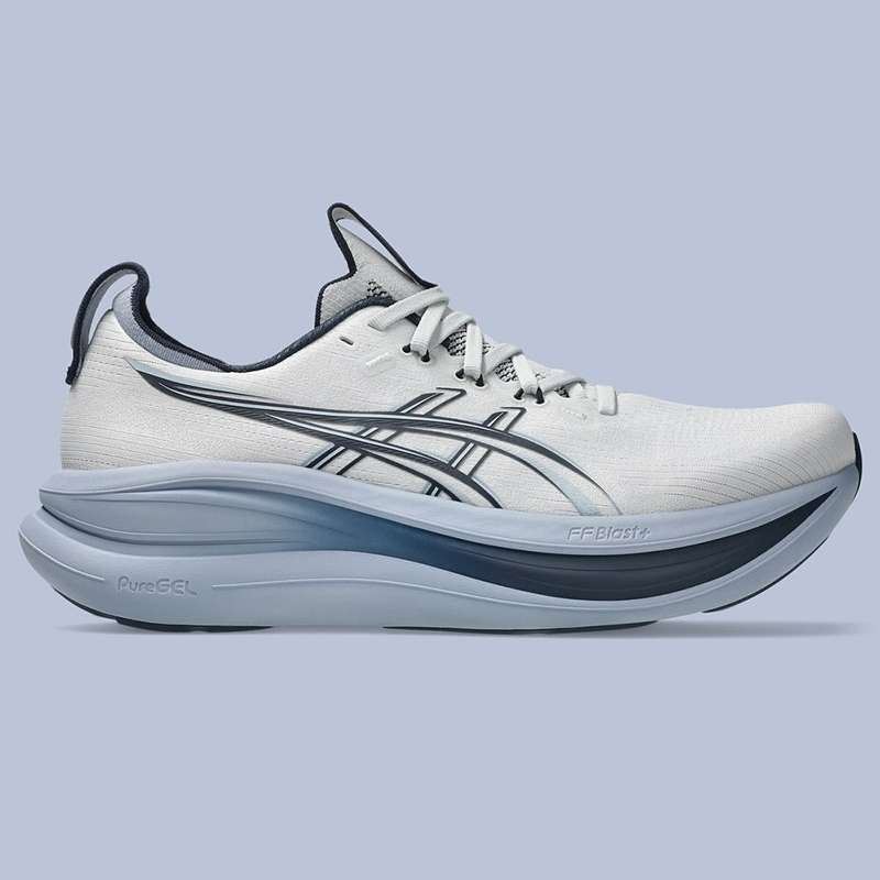 Asics-Gel-Nimbus-28-White-Arctic-Blue.jpg Asics Gel-Nimbus 28 White & Arctic Blue - Image 1